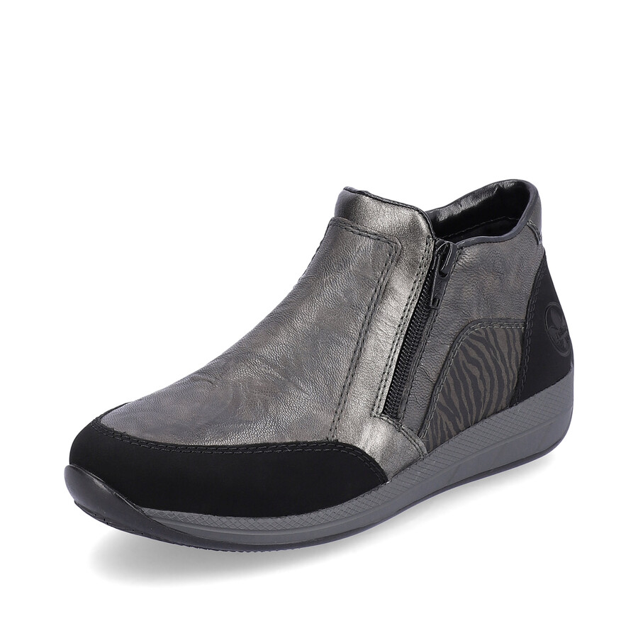 bottes grises à fermeture éclair pour femmes rieker n1152-42