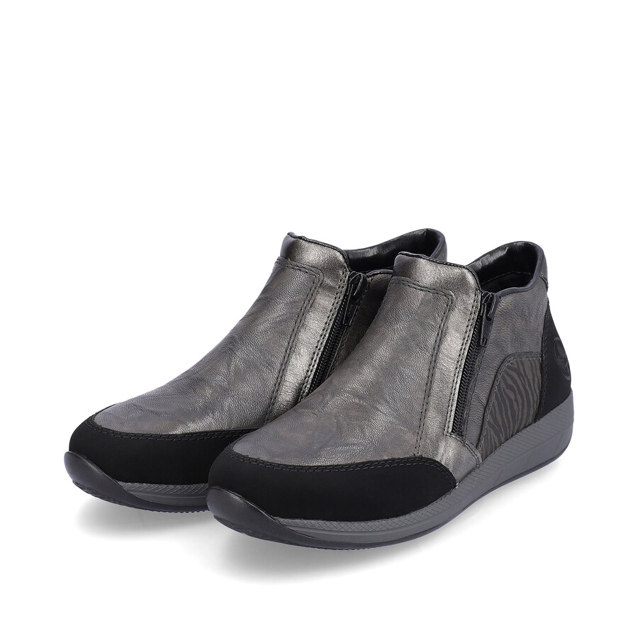 bottes grises à fermeture éclair pour femmes rieker n1152-42