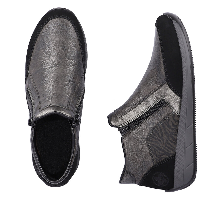 bottes grises à fermeture éclair pour femmes rieker n1152-42