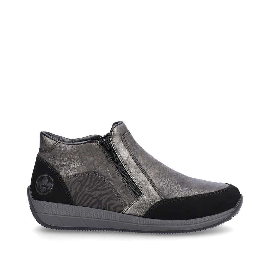 bottes grises à fermeture éclair pour femmes rieker n1152-42