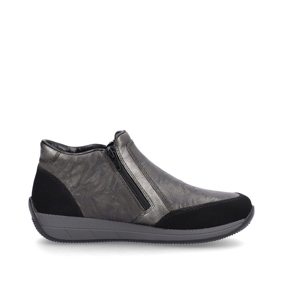 bottes grises à fermeture éclair pour femmes rieker n1152-42