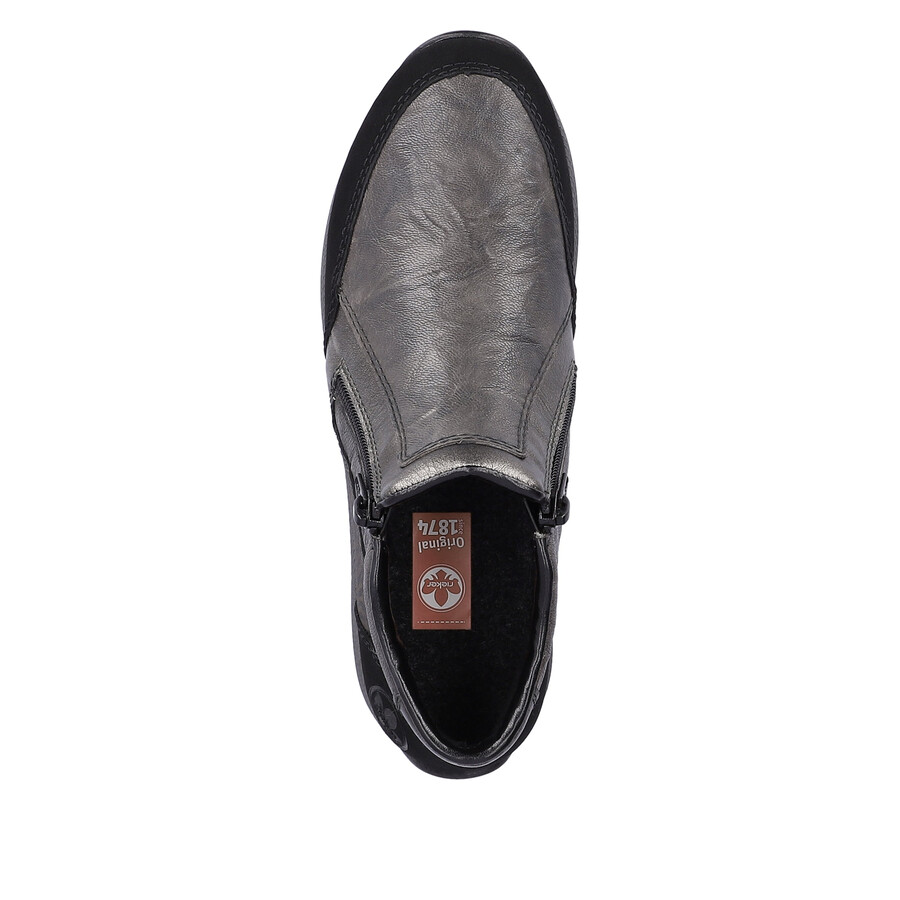 bottes grises à fermeture éclair pour femmes rieker n1152-42