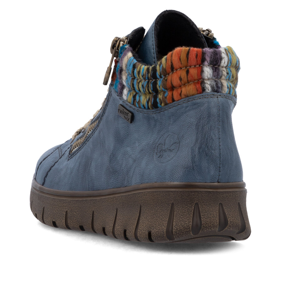 bottes bleues à fermeture éclair pour femmes rieker n1305-14