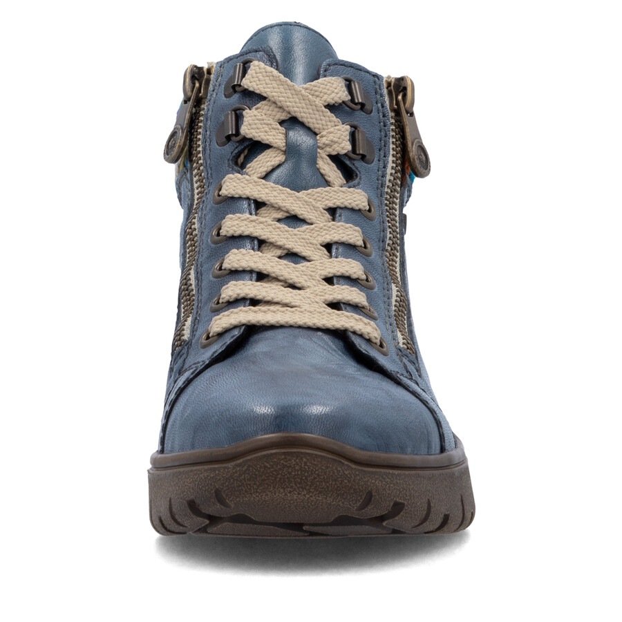 bottes bleues à fermeture éclair pour femmes rieker n1305-14
