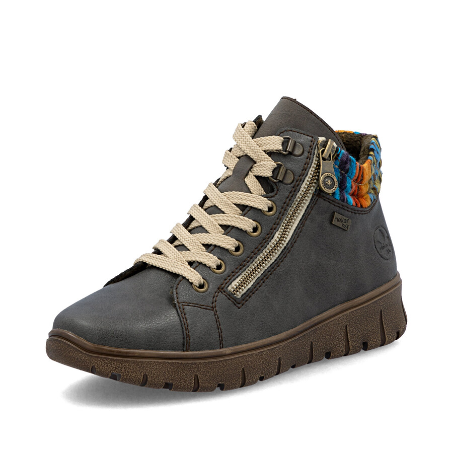 bottes grises à fermeture éclair pour femmes rieker n1305-45