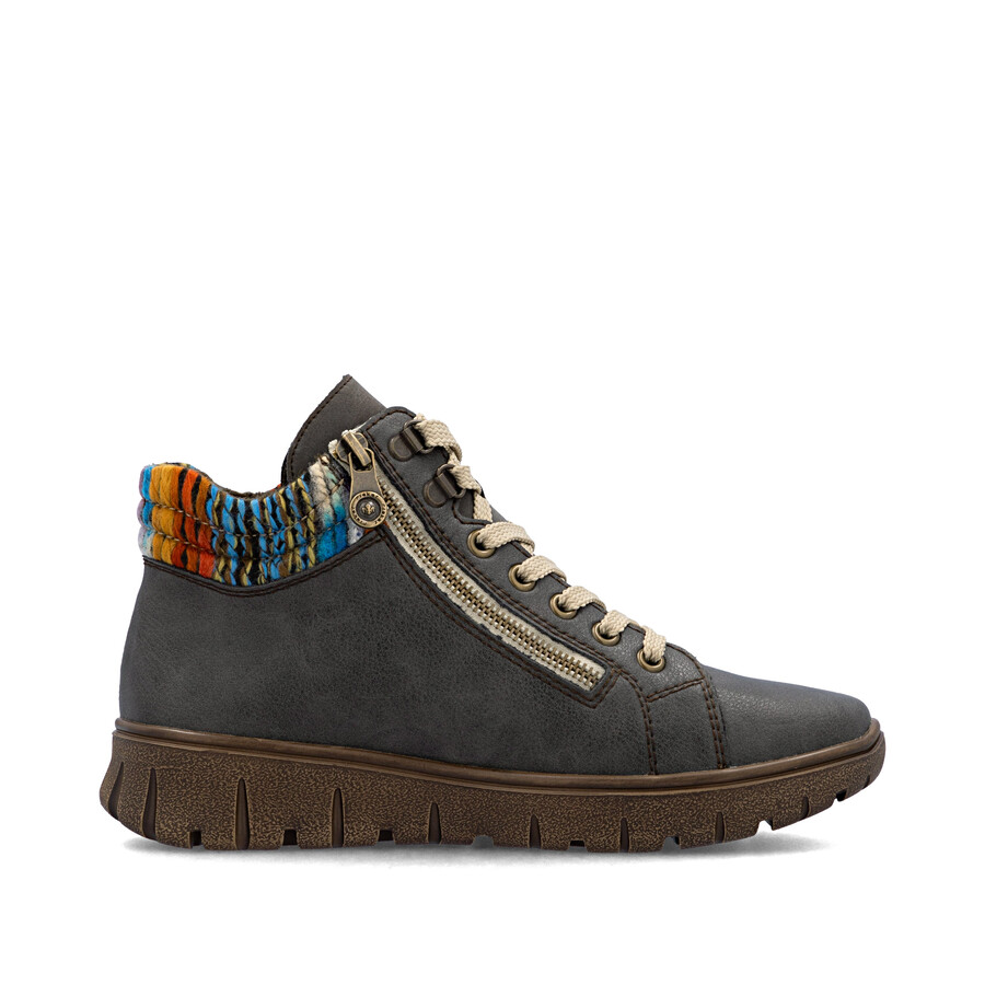 bottes grises à fermeture éclair pour femmes rieker n1305-45