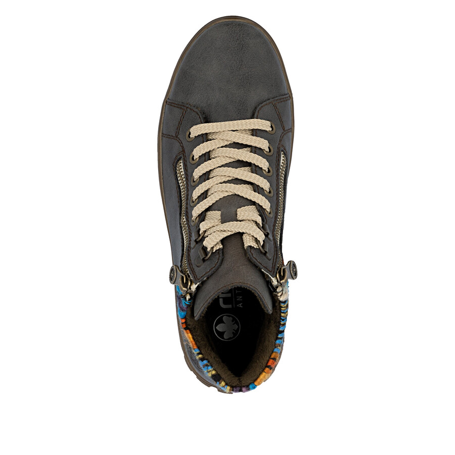 bottes grises à fermeture éclair pour femmes rieker n1305-45