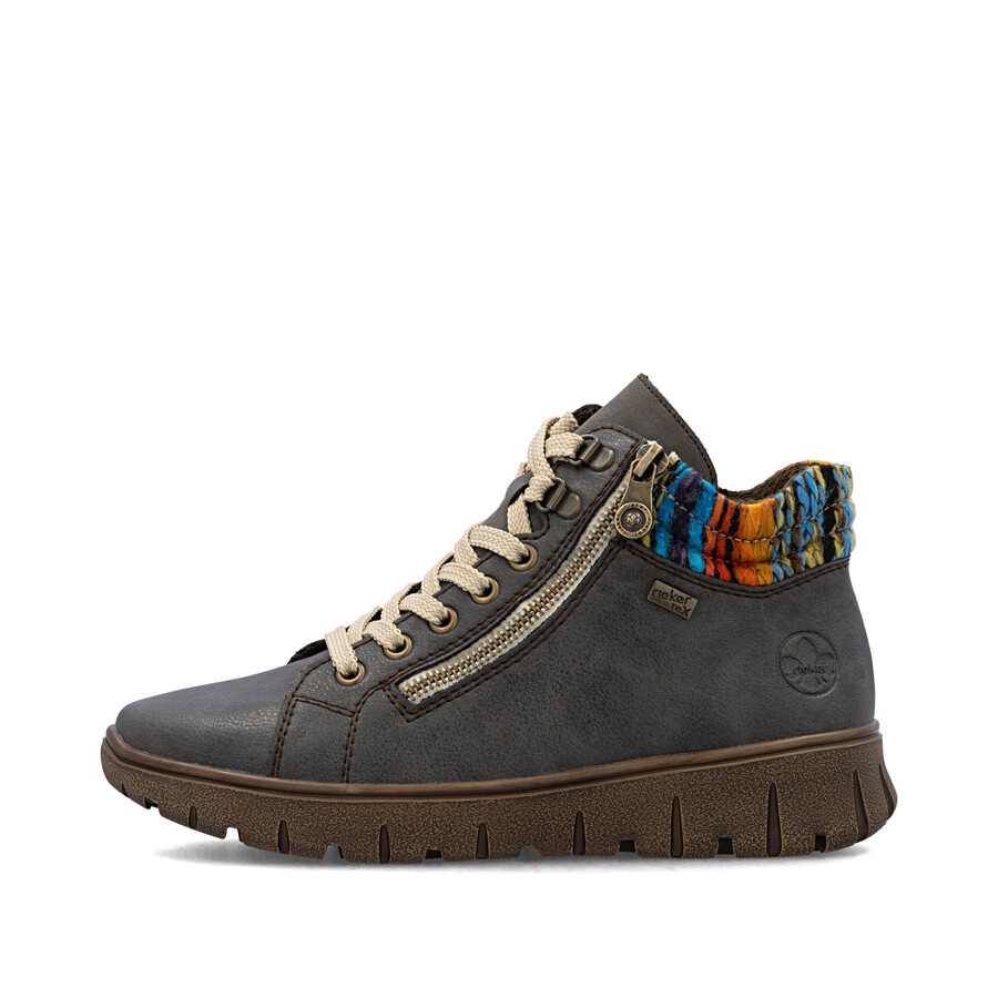 bottes grises à fermeture éclair pour femmes rieker n1305-45