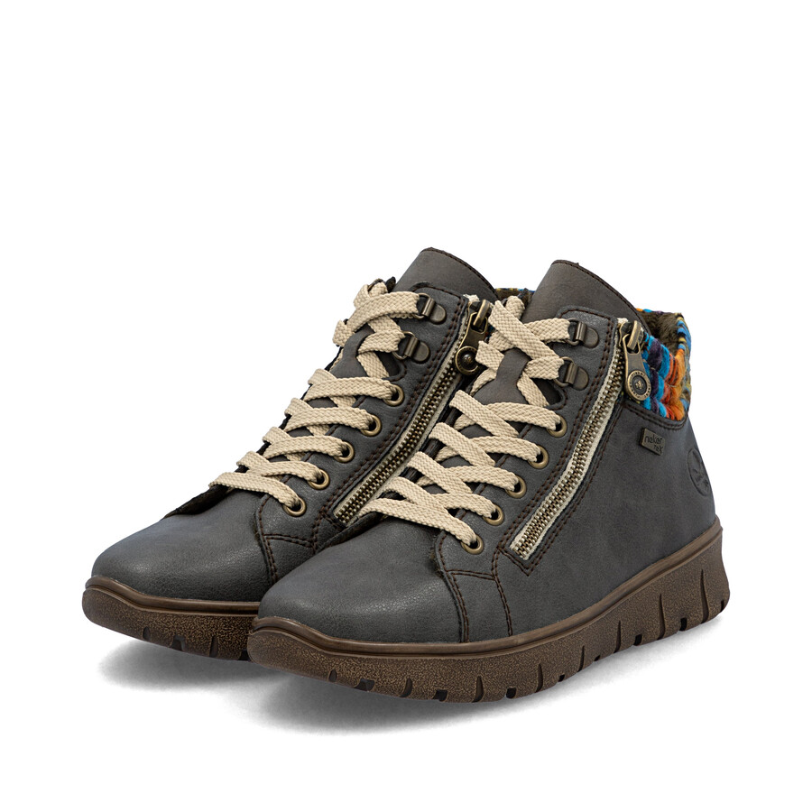 bottes grises à fermeture éclair pour femmes rieker n1305-45
