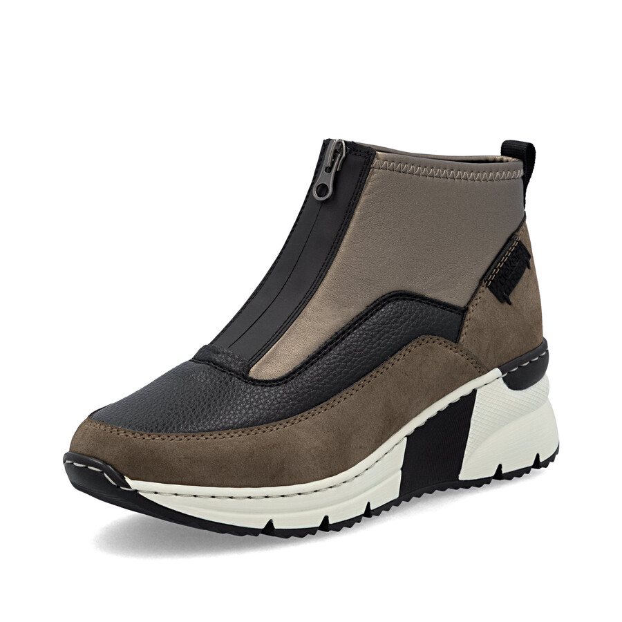 bottes marron à fermeture éclair pour femmes rieker n6352-25