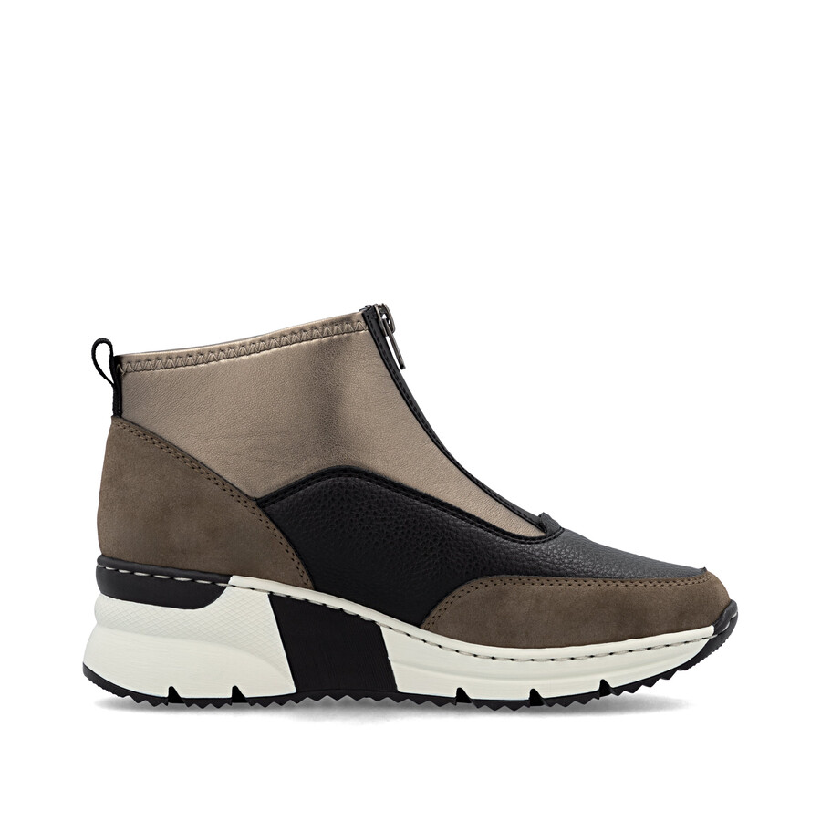 bottes marron à fermeture éclair pour femmes rieker n6352-25