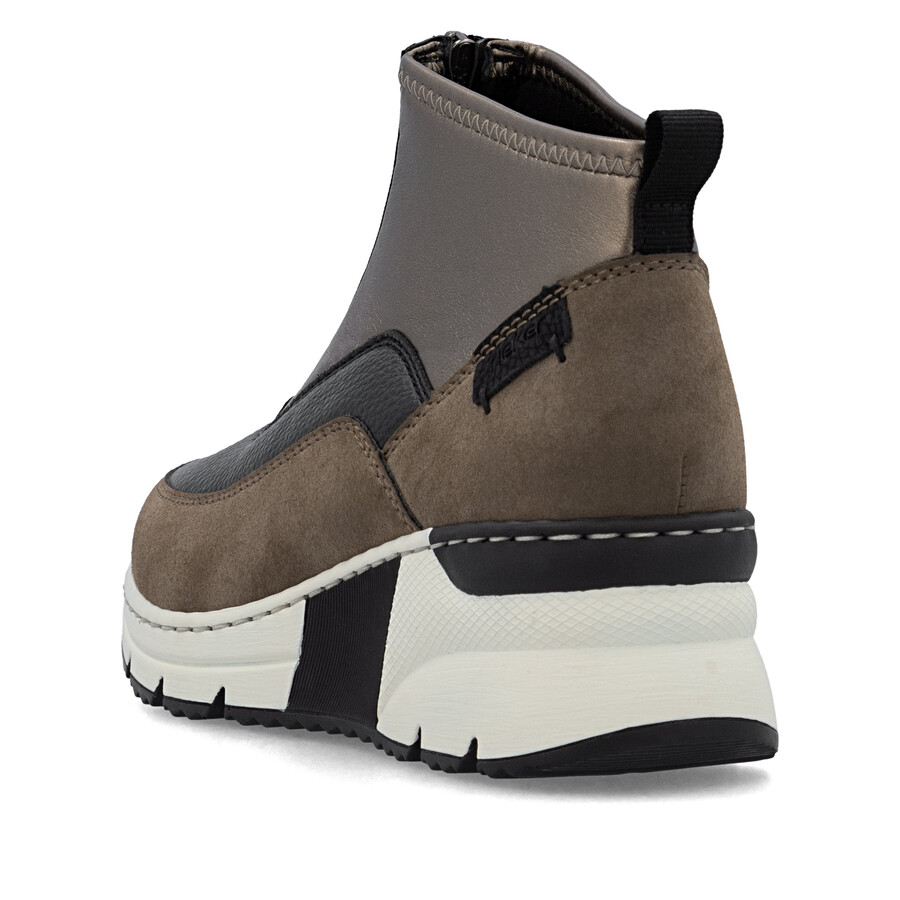 bottes marron à fermeture éclair pour femmes rieker n6352-25