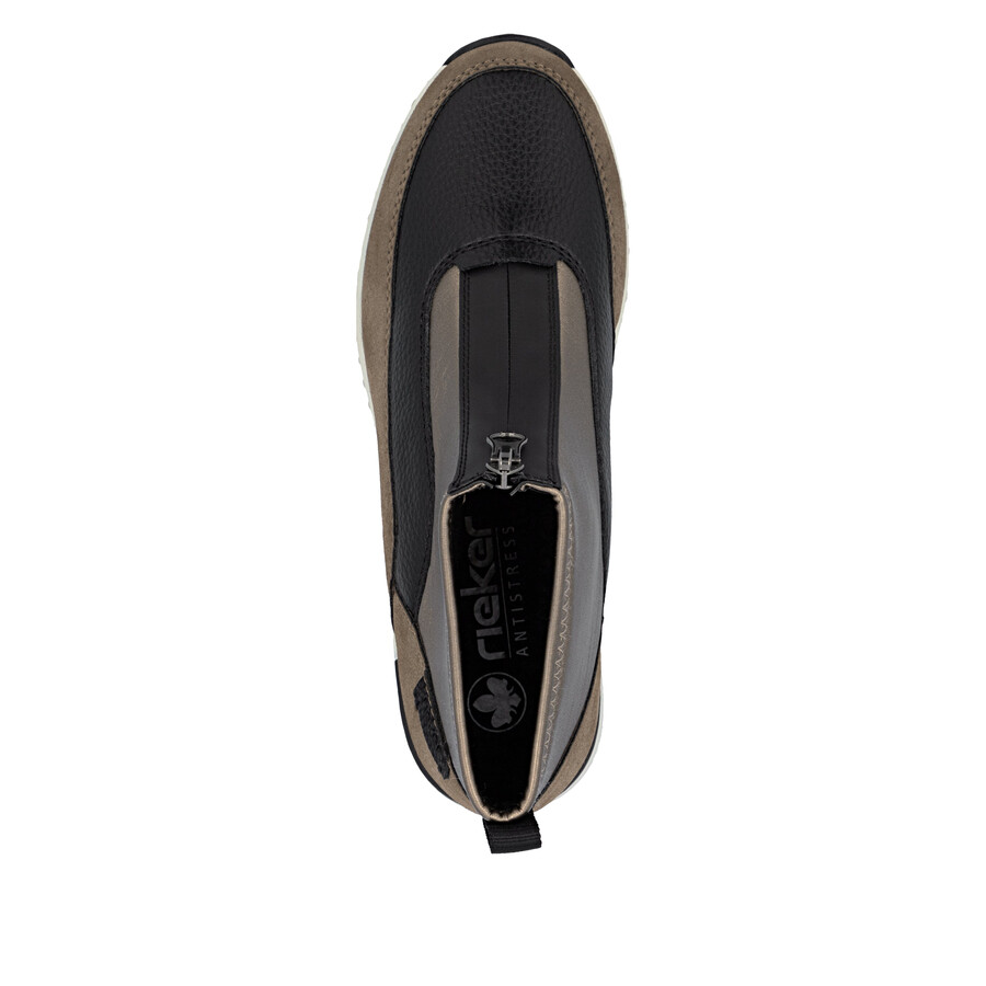bottes marron à fermeture éclair pour femmes rieker n6352-25