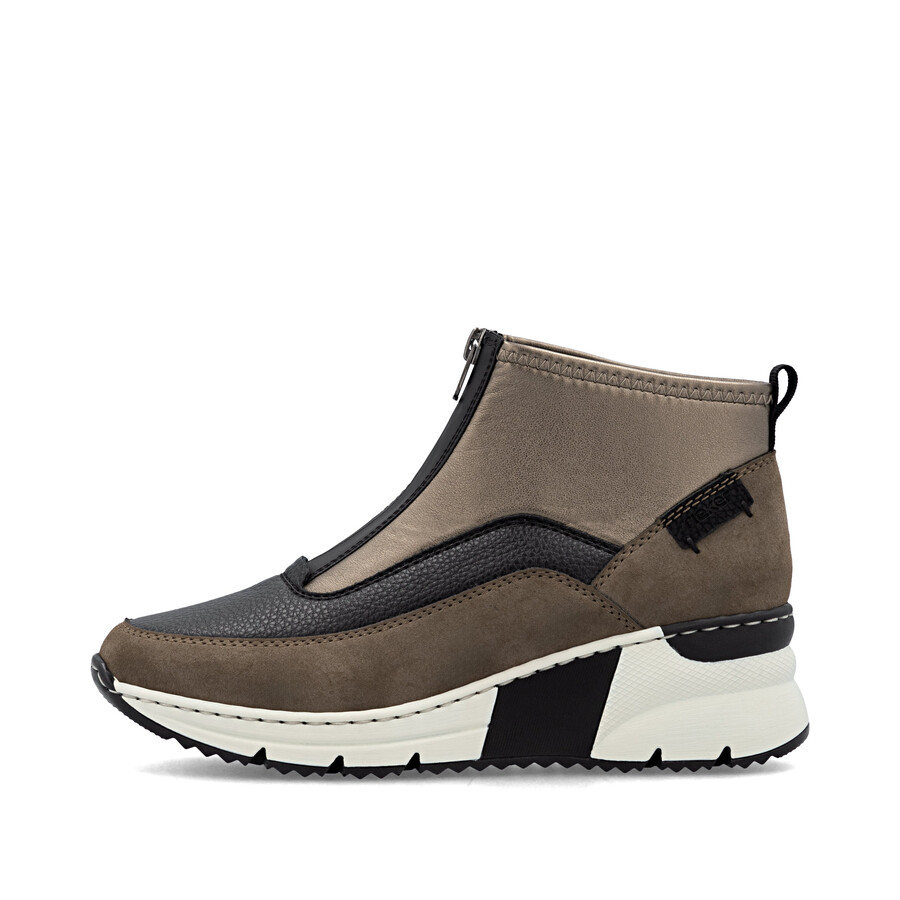 bottes marron à fermeture éclair pour femmes rieker n6352-25