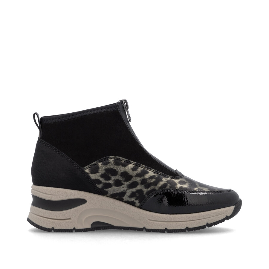 bottes noires à fermeture éclair pour femmes rieker n9362-00