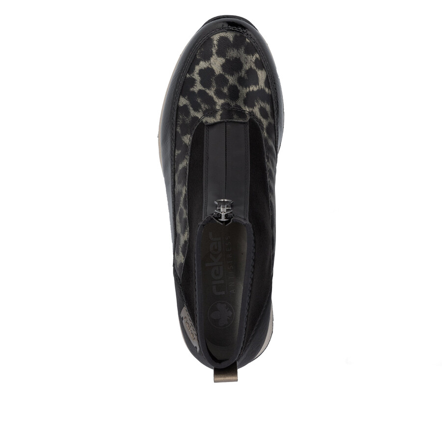 bottes noires à fermeture éclair pour femmes rieker n9362-00