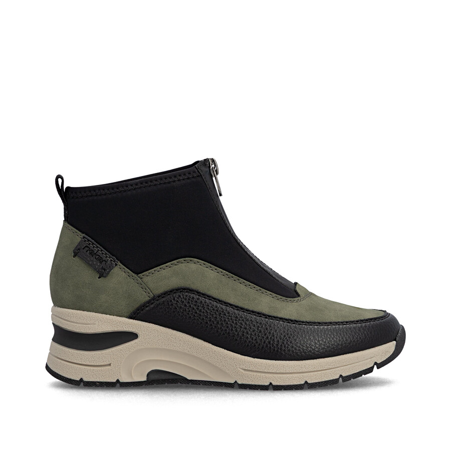 bottes vertes à fermeture éclair pour femmes rieker n9362-54