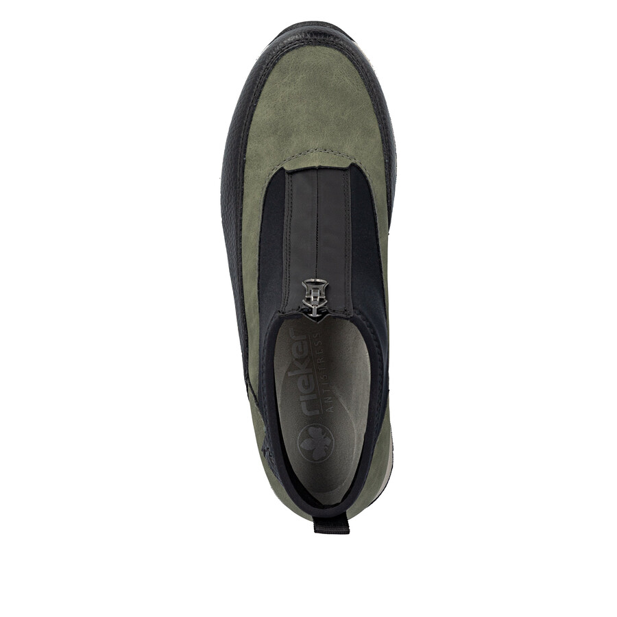 bottes vertes à fermeture éclair pour femmes rieker n9362-54