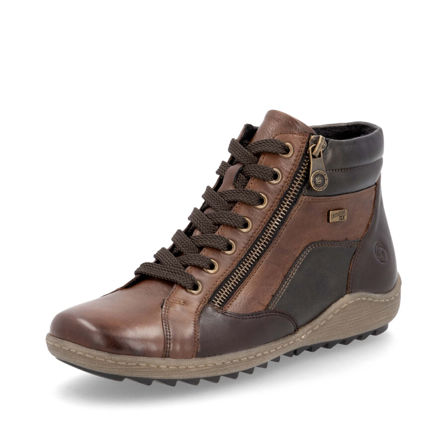 bottes marron à fermeture éclair pour femmes remonte r1458-22