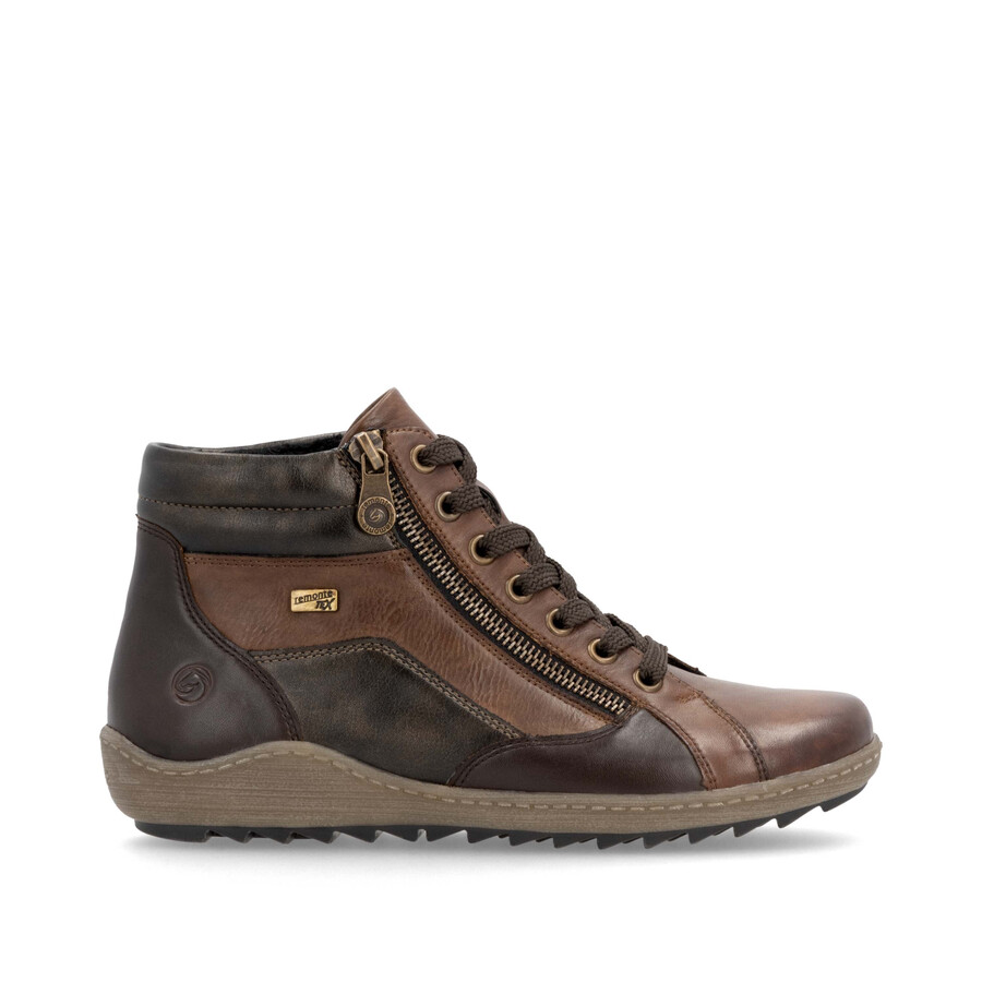 bottes marron à fermeture éclair pour femmes remonte r1458-22