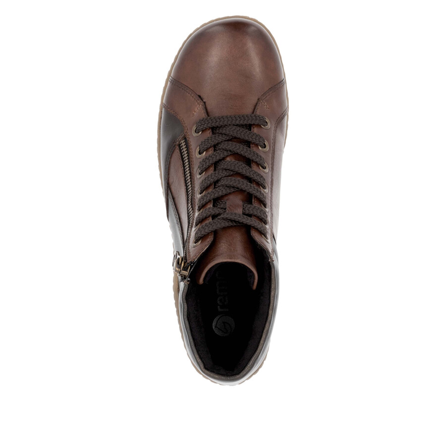 bottes marron à fermeture éclair pour femmes remonte r1458-22