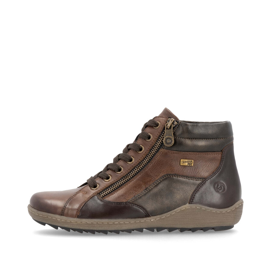 bottes marron à fermeture éclair pour femmes remonte r1458-22