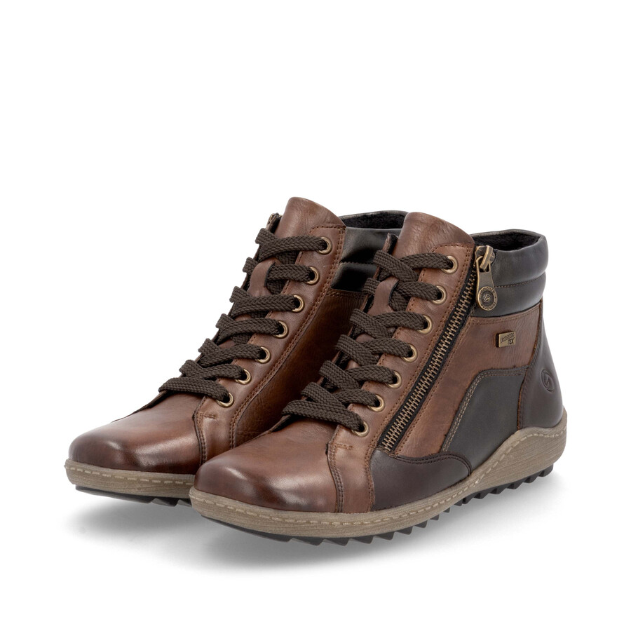 bottes marron à fermeture éclair pour femmes remonte r1458-22