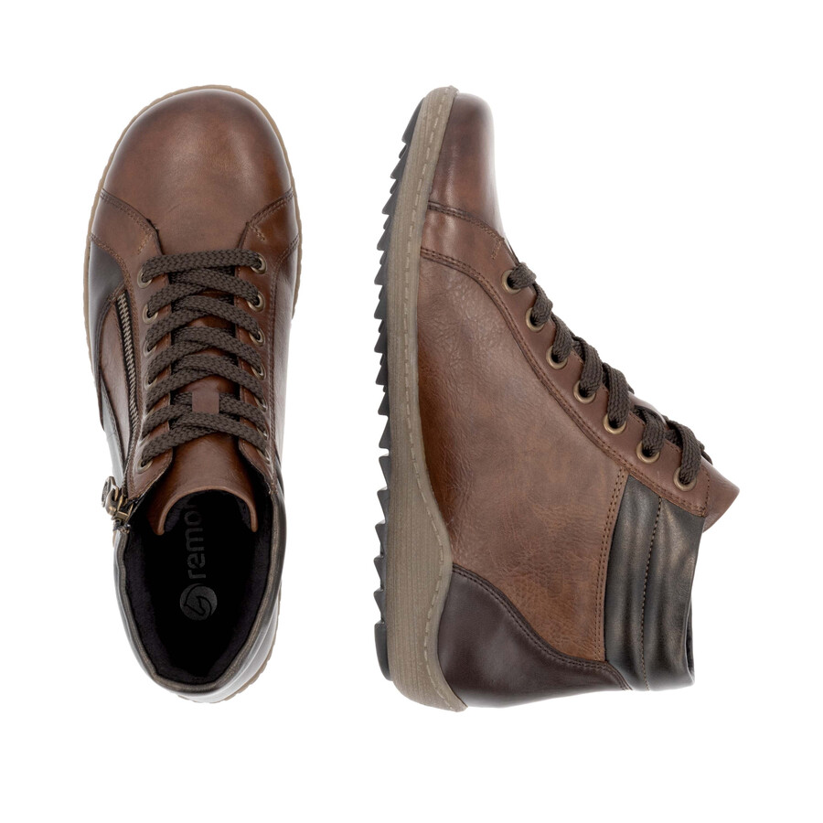 bottes marron à fermeture éclair pour femmes remonte r1458-22