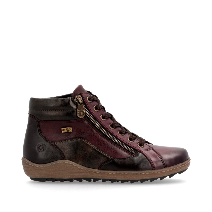 bottes rouges à fermeture éclair pour femmes remonte r1458-35