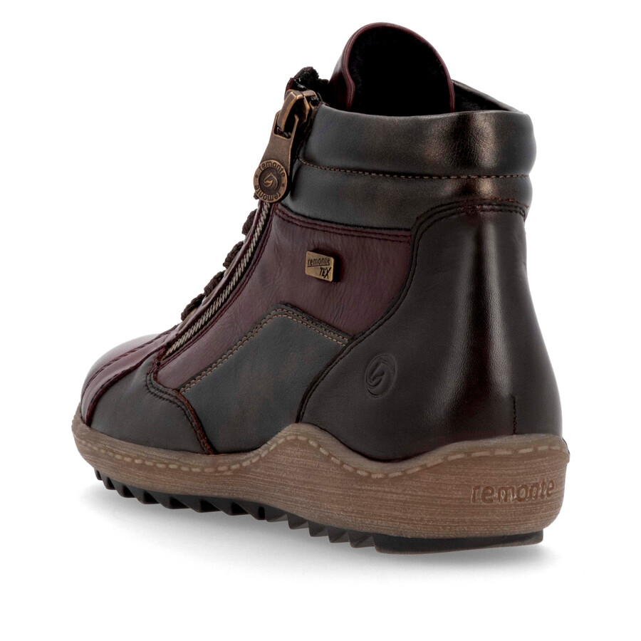 bottes rouges à fermeture éclair pour femmes remonte r1458-35