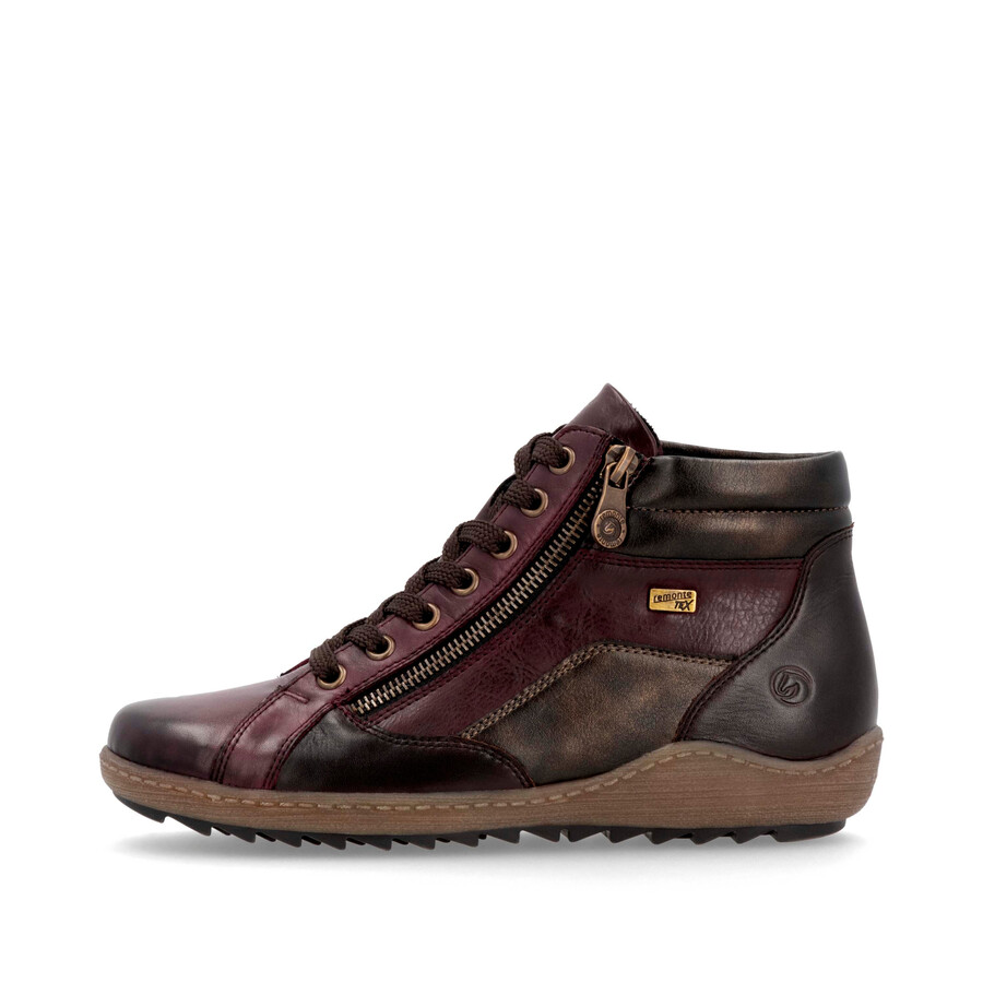 bottes rouges à fermeture éclair pour femmes remonte r1458-35