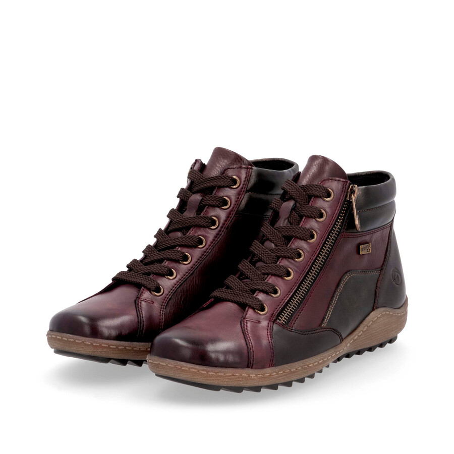 bottes rouges à fermeture éclair pour femmes remonte r1458-35