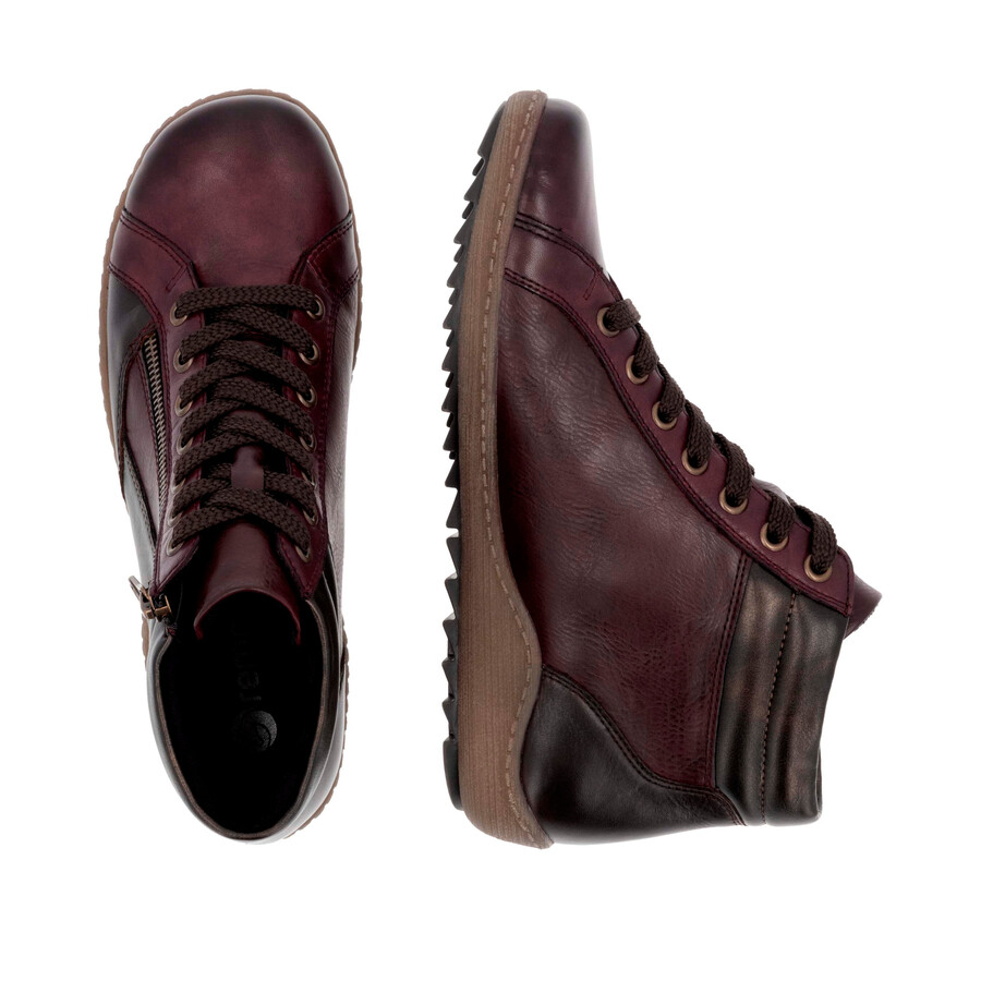 bottes rouges à fermeture éclair pour femmes remonte r1458-35