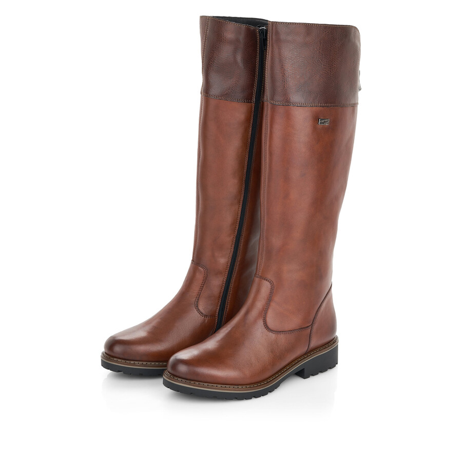 bottes marron à fermeture éclair pour femmes remonte r6581-22