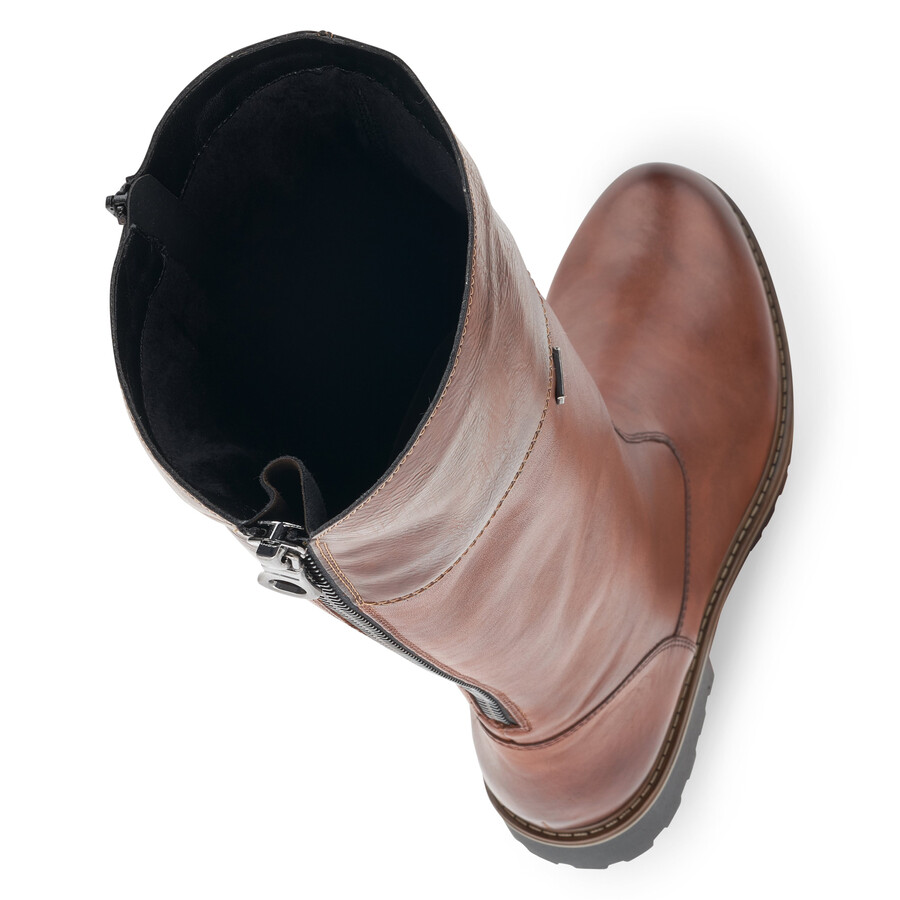 bottes marron à fermeture éclair pour femmes remonte r6581-22