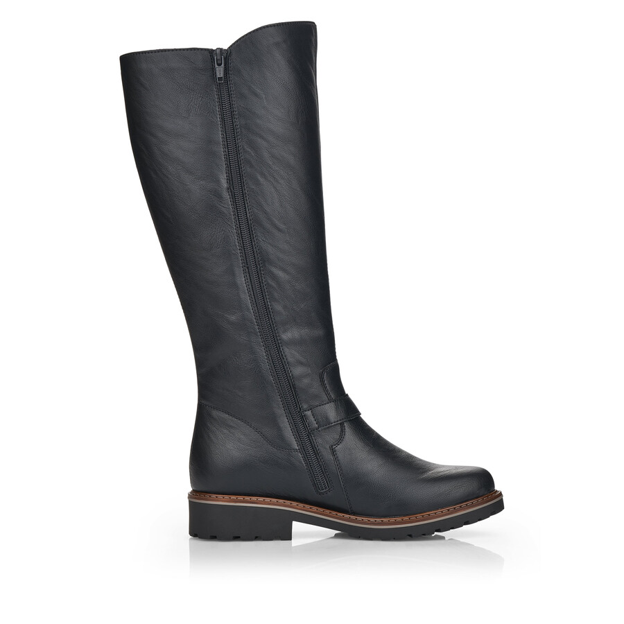 bottes noires à fermeture éclair pour femmes remonte r6590-01