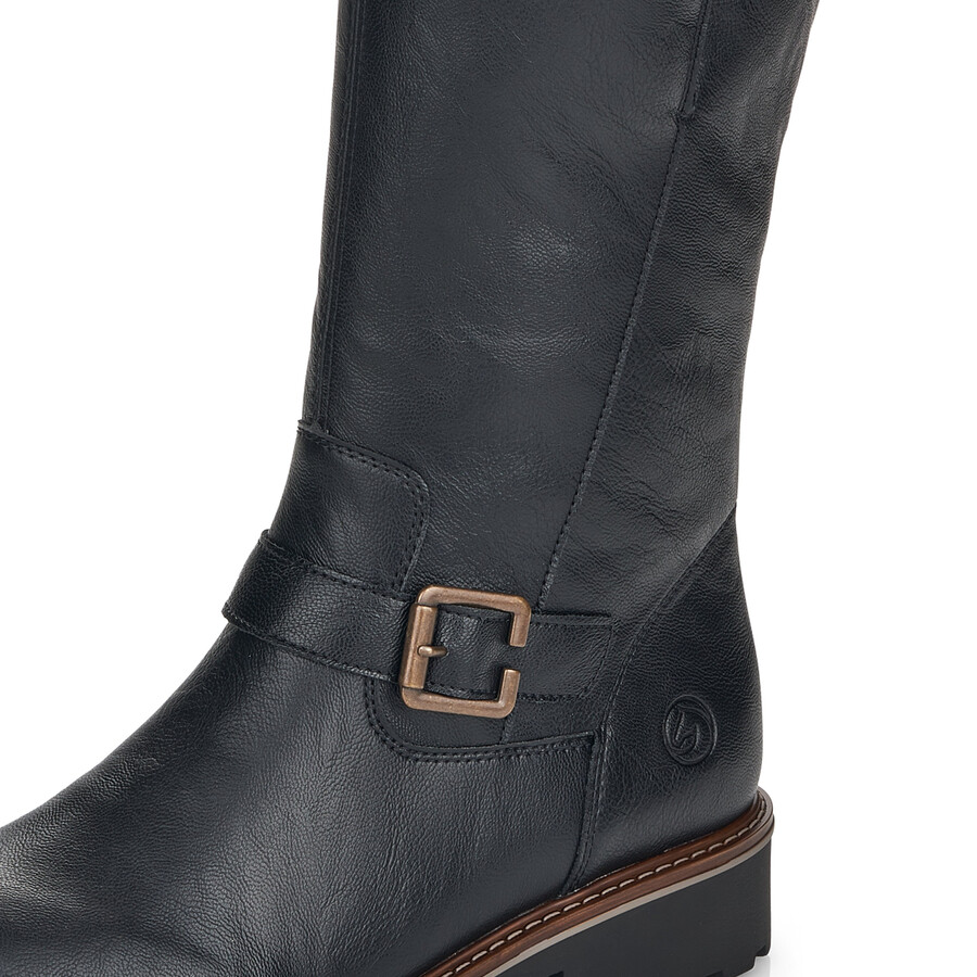 bottes noires à fermeture éclair pour femmes remonte r6590-01