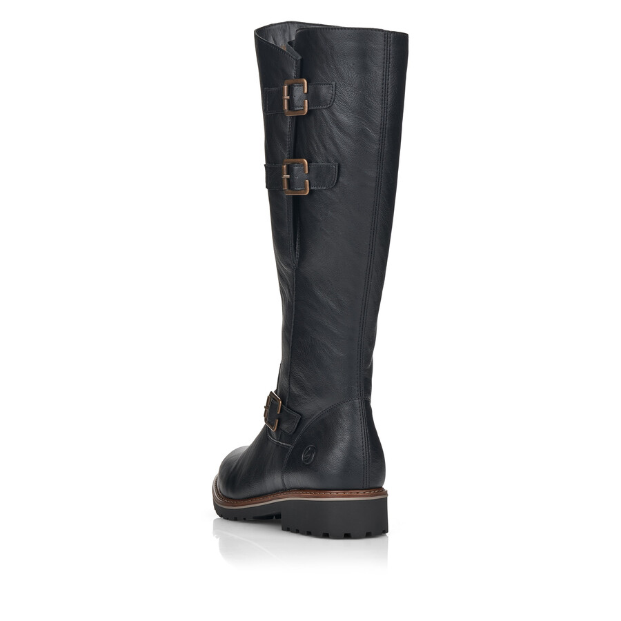 bottes noires à fermeture éclair pour femmes remonte r6590-01