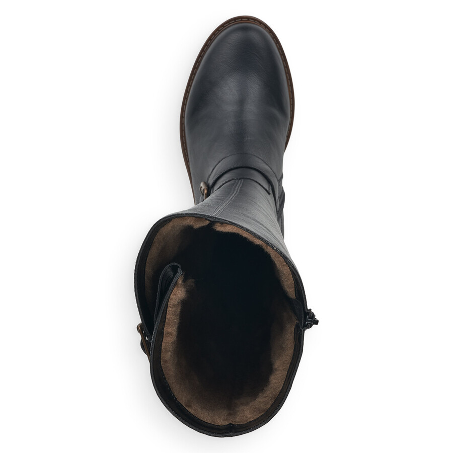 bottes noires à fermeture éclair pour femmes remonte r6590-01