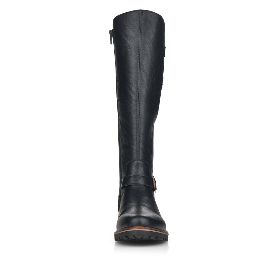 bottes noires à fermeture éclair pour femmes remonte r6590-01