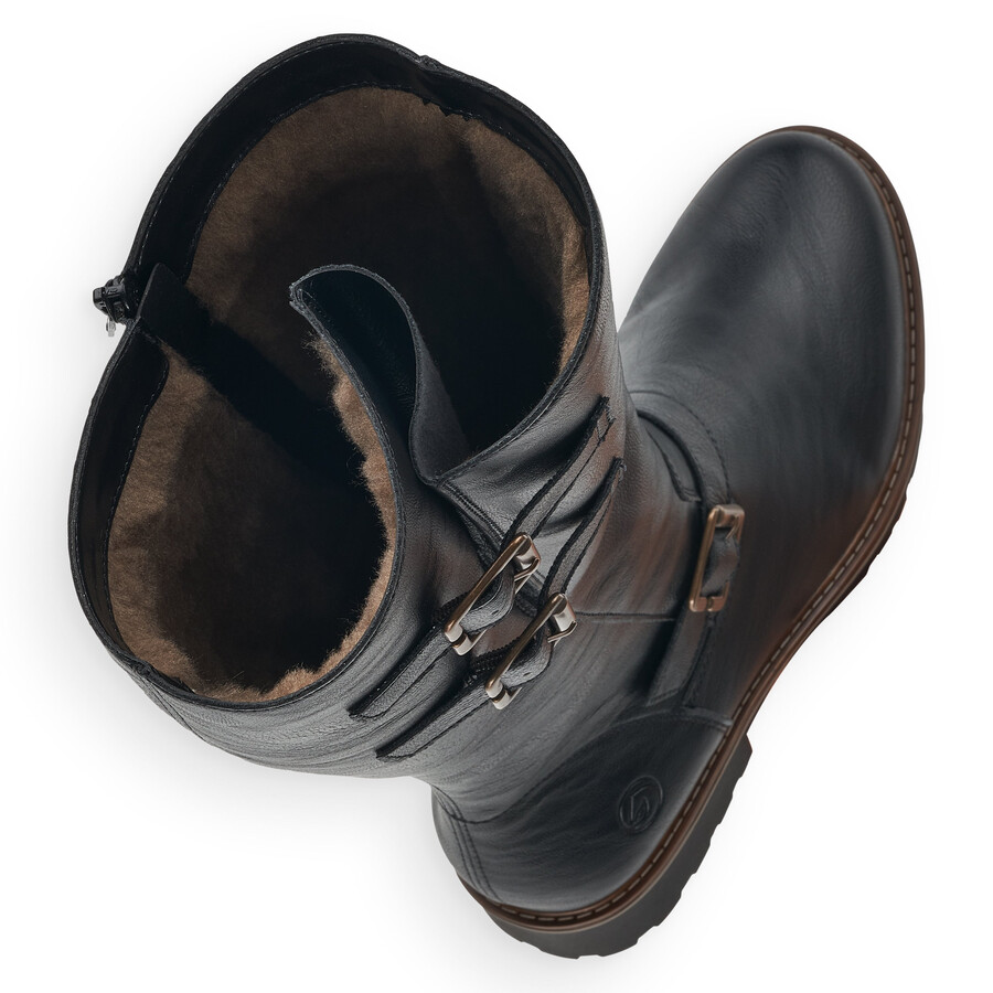 bottes noires à fermeture éclair pour femmes remonte r6590-01