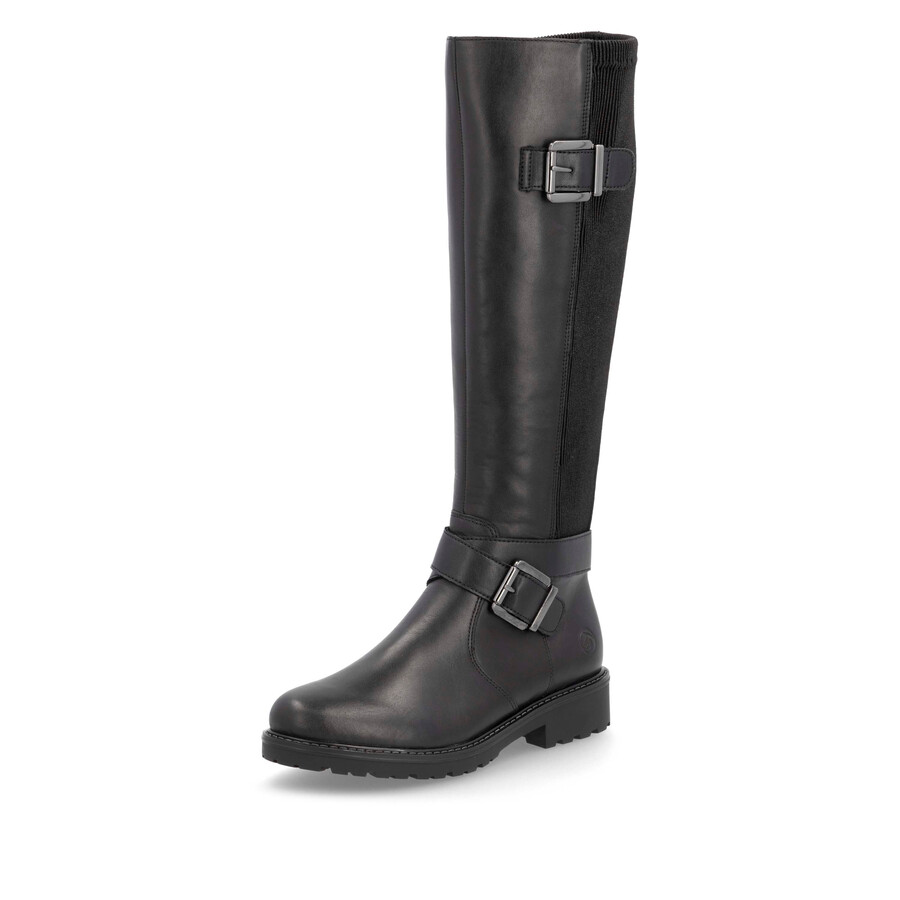 bottes noires à fermeture éclair pour femmes remonte r6593-00