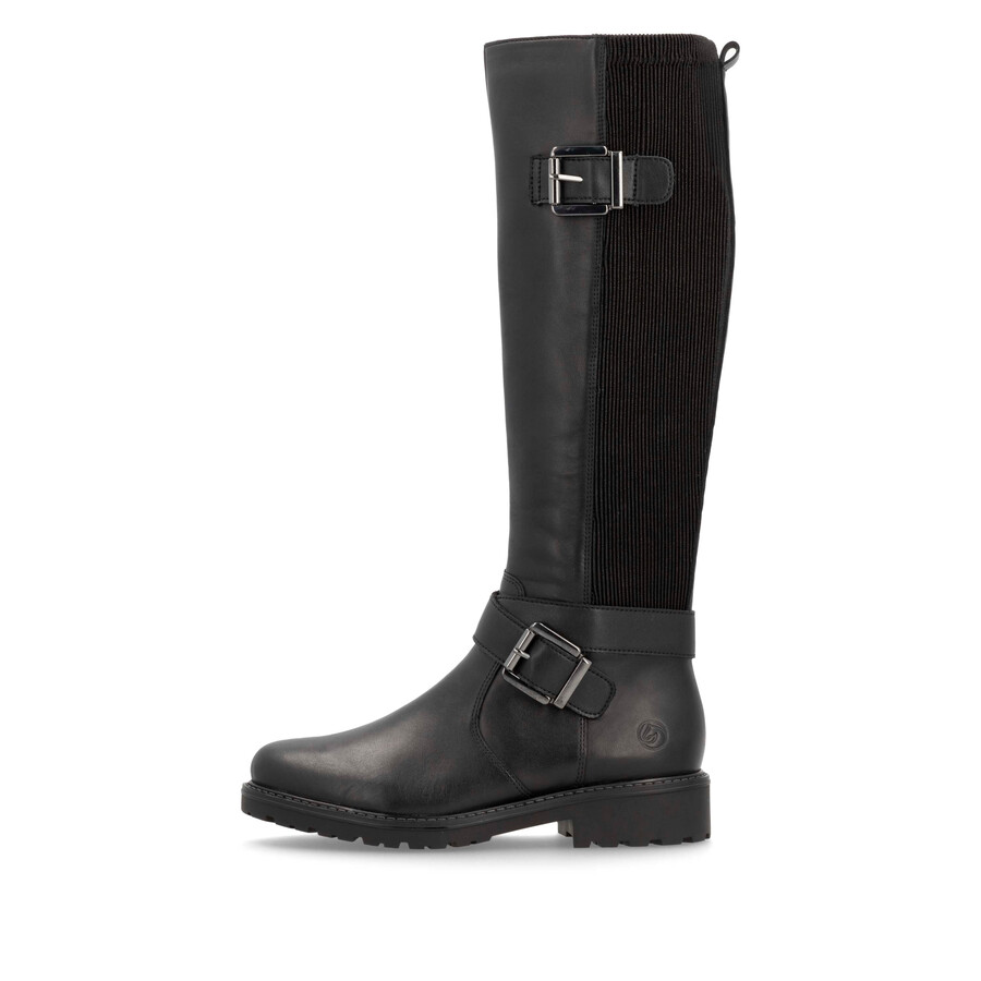 bottes noires à fermeture éclair pour femmes remonte r6593-00