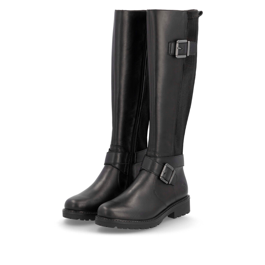 bottes noires à fermeture éclair pour femmes remonte r6593-00