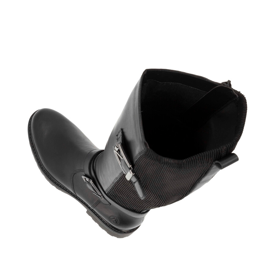 bottes noires à fermeture éclair pour femmes remonte r6593-00