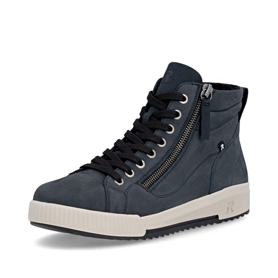 bottes bleues à fermeture éclair pour femmes rieker sport w0164-14