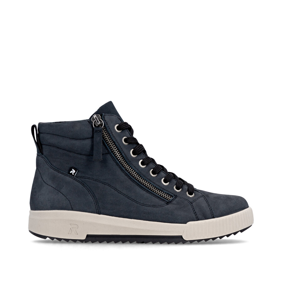 bottes bleues à fermeture éclair pour femmes rieker sport w0164-14