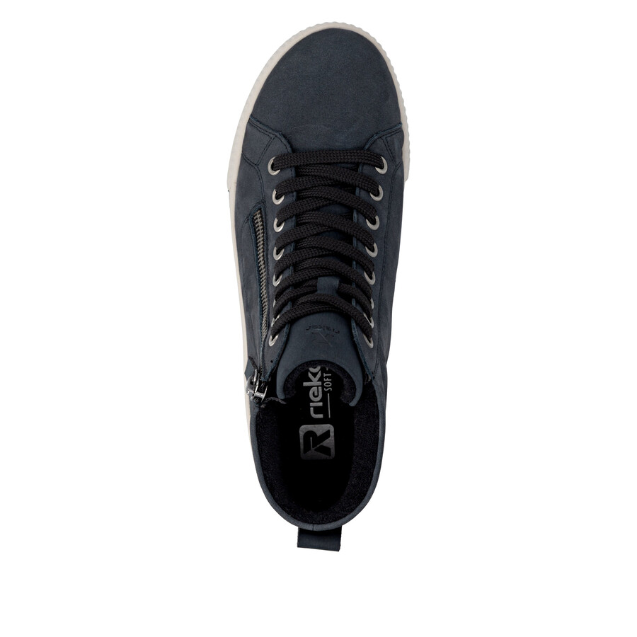 bottes bleues à fermeture éclair pour femmes rieker sport w0164-14