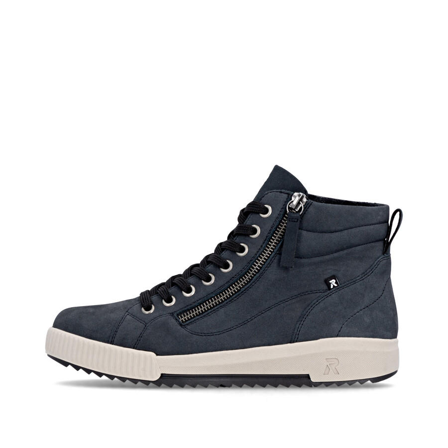 bottes bleues à fermeture éclair pour femmes rieker sport w0164-14