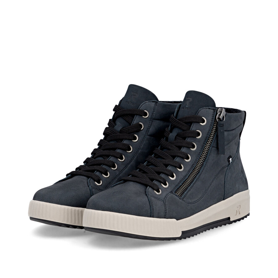 bottes bleues à fermeture éclair pour femmes rieker sport w0164-14